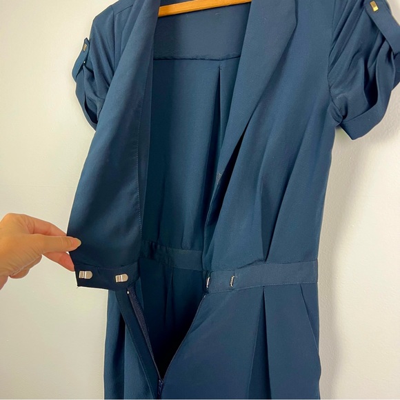 ZARA Basic Collection Navy Blue Lightweight Jumpsuit POCKETS XS Pantsuit - Picture 10 of 16